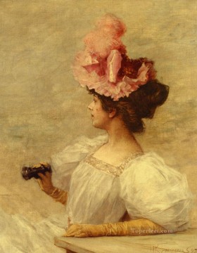 フレデリック・ヘンドリック・ケンメラー Painting - オペラグラスを持つ女性 ケメラー フレデリック・ヘンドリック